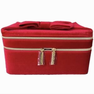 Estee Lauder Elegant Red Velvet Cosmetic Bag
